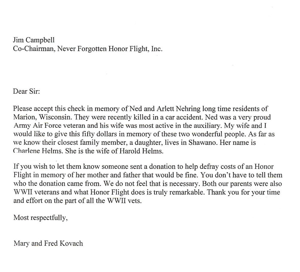 honor flight letter exles never forgotten honor flight honor flight letter exles never forgotten honor flight